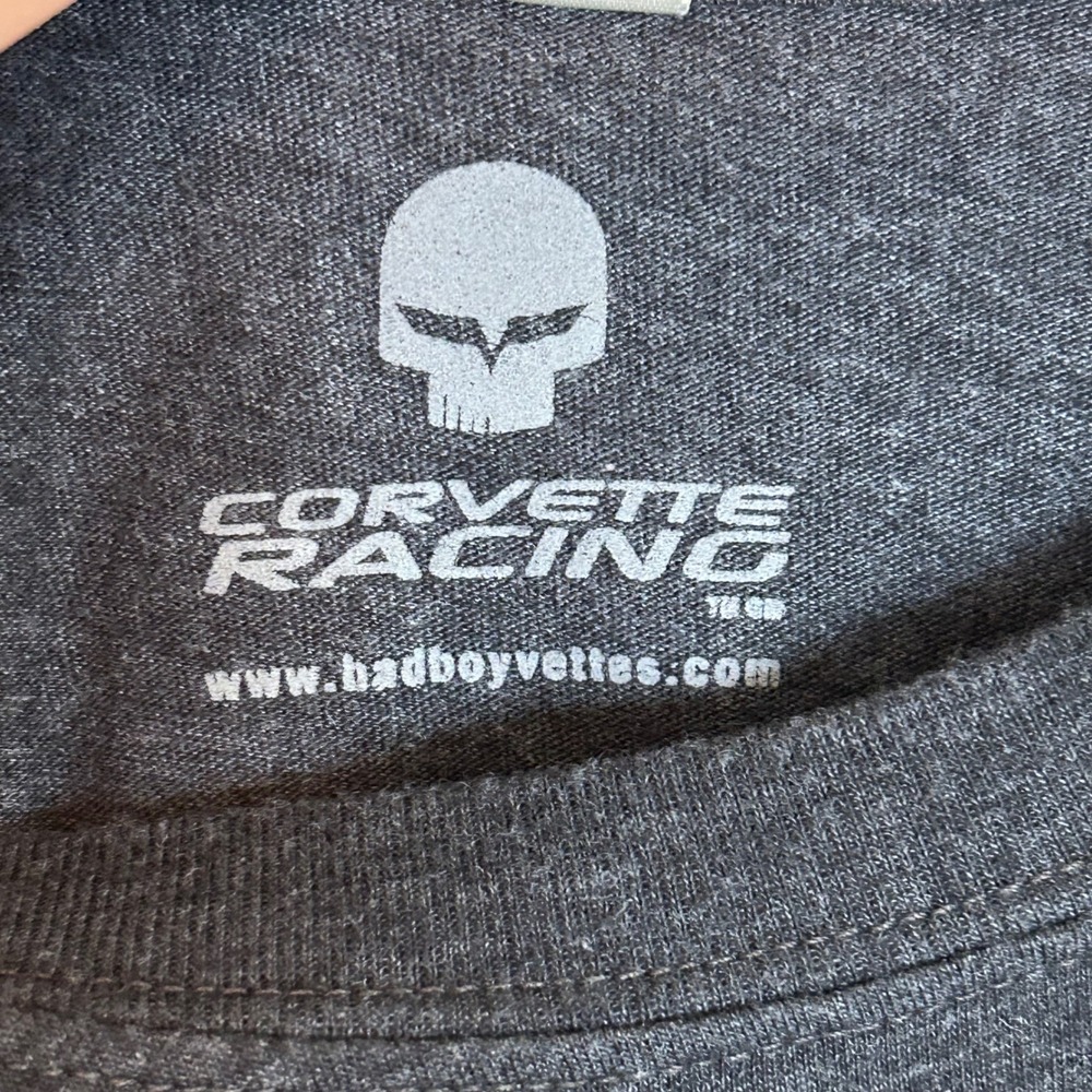 Racing Corvette T Shirt Gray Graphic BadBoyVettes Com Mens Size M - Picture 3 of 7
